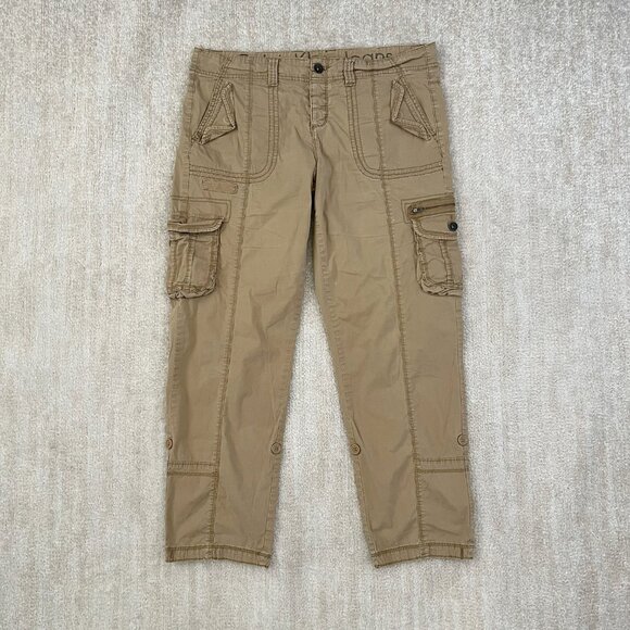 3 for $6 Calvin Klein Jeans Tan Crop Cargo Pants - Picture 1 of 12